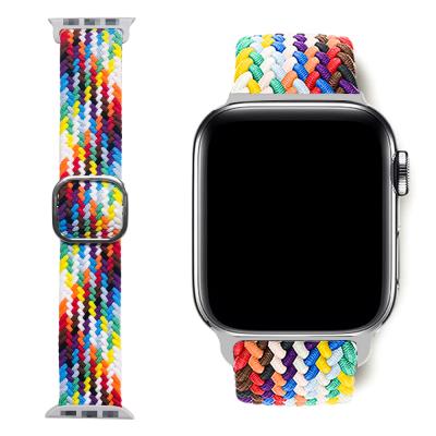 China Fabric Chungming Loop Elastic Nylon Single Strap For Apple Watch Band 41mm 40mm 38mm Women and Men Braid Elastic Sports Adjustable for sale