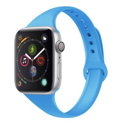 China Replacement Silicone Slim Narrow Slim Rubber Strap Soft Band Compatible CM Band For Apple Watch Series 6 7 41mm 45mm for sale