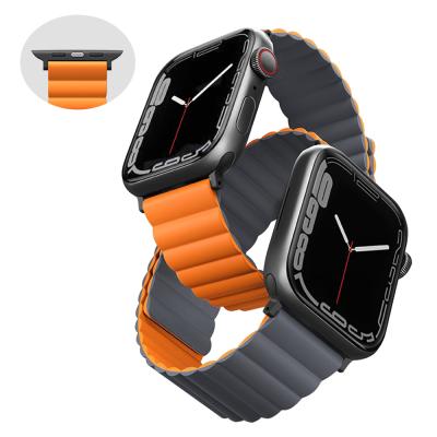 China Chungming Rubber Fully Upgraded Reversible Magnetic Connector Silicone Strap Band For Apple Watch 7 6 5 4 3 2 1 38/40/41mm 42/44/45mm for sale