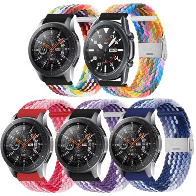 China Chungming 20mm Nylon Elastic Watch Band Strap 22mm Fabric Braided Solo Loop For Samsung Galaxy Watch for sale