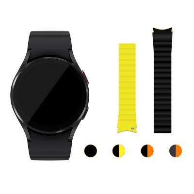 China CM Quick Release Silicone Magnetic Watch Band Strap For Samsung Galaxy Watch 4 Strap Soft Rubber Strap For Samsung Watch 4 for sale