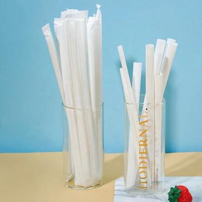 China Viable Disposable Degradable Straws Disposable White Paper Coffee Juice Drink Independent Packaging PLA for sale