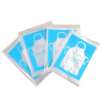 China Factory Price Waterproof Biodegradable Clear Disposable Plastic Apron Restaurant Robe Kitchen Transparent Chef Clothing for sale