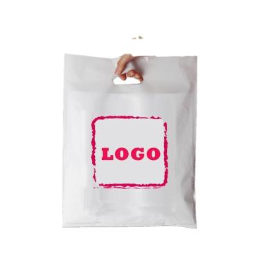 China BIODEGRADABLE Shopping Customized PE Plastic Patch Handle Clothing Tote Bag for sale