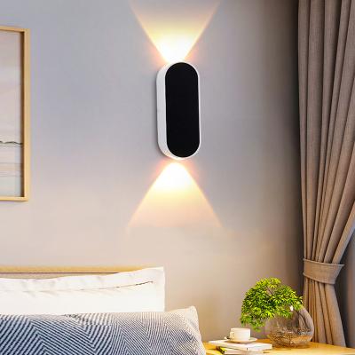 China Modern Nordic Fancy Wall Light Hotel Bedside Indoor High Quality Decorative White Polycarbonate Acrylic Through Led Wall Lamp for sale