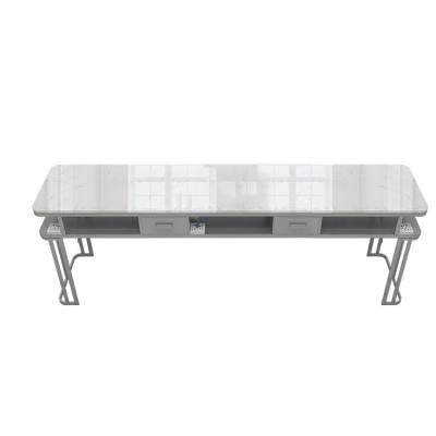 China New Design Contemporary Simple Table Top Manicure Bar Marble Glass Table Manicure Table for sale