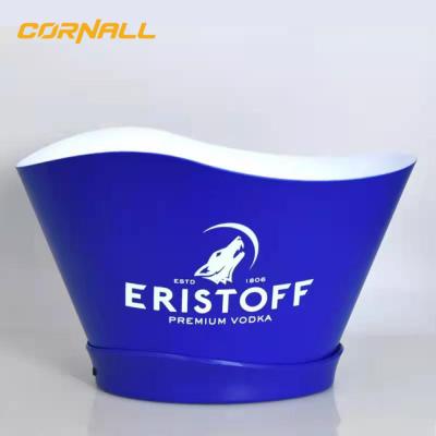 China Newest Style Sustainable Logo Bar Led Wine Beer Wine Cooler Custom Plastic Plastic Acrylic Ice Bucket Large Capacity With Led for sale