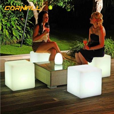 China Widely Used Bar KTV Friendly Nightclubs Environment Light Up Home Furniture Bar Restaurant Led Garden Furniture Set Table And Chairs for sale