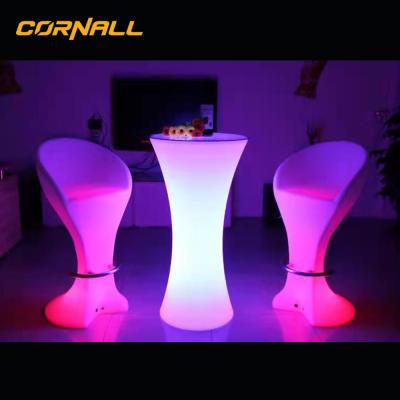 China Environment Friendly Modern Design Led Bar Light Table Party Outdoor Furniture Waterproof Sets for sale