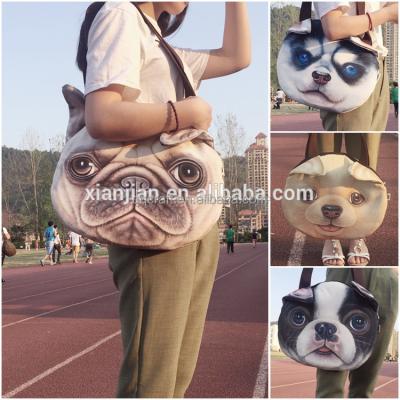 China Cute Shoulder Bag Aimigou Wholesale China Ladies Dog Cat Face Bag Coin Purse for sale