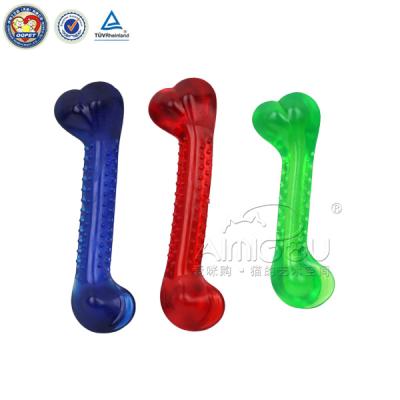 China Viable Rubber Dog Toys Silicone Rubber Dog Toys Plastic Dog Bone Toy for sale