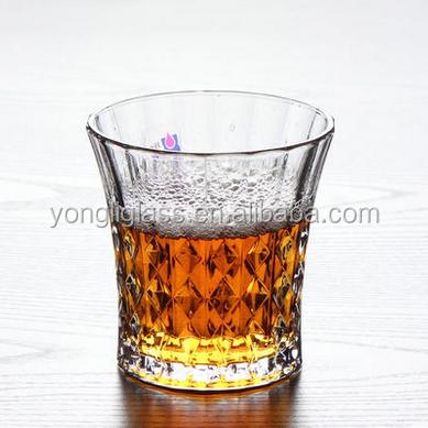 China Noble Crystal Glass Wedding Whiskey Glass/Diamond Shining Whiskey Glass Item 260ml Party/Hotel/Home/Restaurant/Kitchen With Horn Mouth for sale