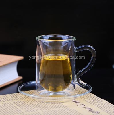 China Sustainable Hot Selling Double Wall Turkey Glass Tea Cups, Double Wall Glass Mug for sale