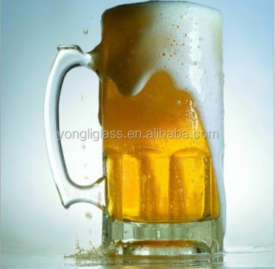 China Large capacity 1 rubbish beer glass mug, large diy printing glass beer mug, world cup beer glass for sale