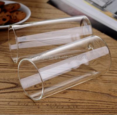 China Straight and transparent high borosilicate glass cup, design restaurant water glass, hot selling drinking glass for sale