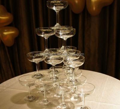 China Gift/bar/bar/banquet/home wholesale bulk champagne glasses, cut champagne crystal for champagne tower for sale