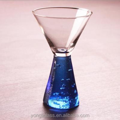 China Wholesale New Products Cocktail Glass Cup Unique Blue Footed Crystal Glass Cups, Martini Cup, Colorful Ball Stem Wine Glass for sale