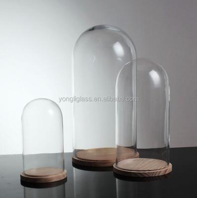 China China Wholesale Eco - Friendly Glass Cover , Micro Landscape With Wooden Base For Home Decoration for sale