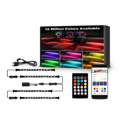 China Warehouse/ Garden New Car Special LED Atmosphere Light Strip APP Remote Control Wireless Colorful RGB Light Strip for sale