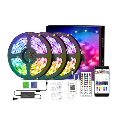 China Warehouse Yard Garden Waterproof Remote Control Colorful LED Light Strip Bedroom Computer Decoration RGB Wireless Light Strip for sale