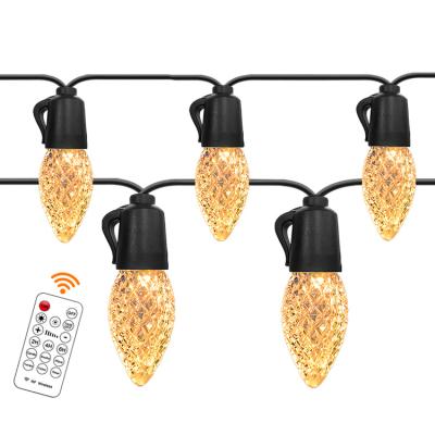 China Outdoor Theme Park String Lights, Shatterproof Remote Patio Lights with 20 Dimmable Warm Yellow LED Bulbs, Waterproof Outdoor LED Lights for sale