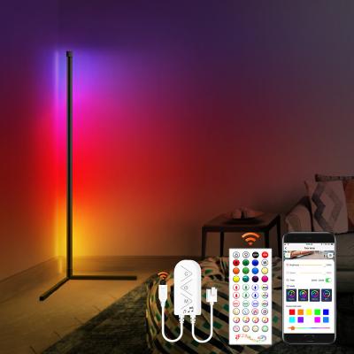 China Factory Direct Sale 2022 Modern Smart WiFi Music LED Floor Lamp OEM Living Room Bedroom Lighting Remote Control Floor Lamp for sale