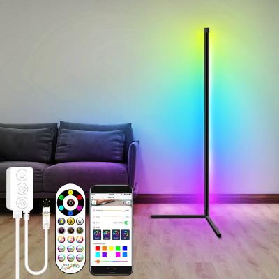 China Modern OEM Living Room LED Bedroom Corner Multicolor Music Floor Lamp Modern Smart Wireless Atmosphere Floor Lamp for sale