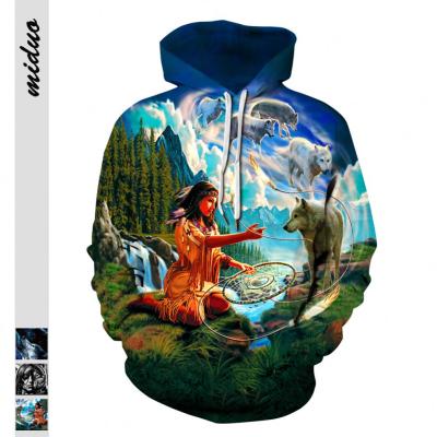 China Anti-Wrinkle Newcomers Wholesale Hooded Oversized Long Sleeve Street Wear Pullover Hoodie Digital Printed 3D Sweatshirt Hoodie for sale