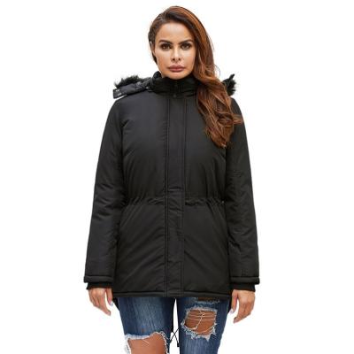 China Anti-wrinkle 2020 Winter Black Custom Parkas De Mujer Hooded Parka Jackets Women for sale