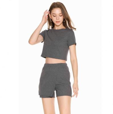 China 2021 High Quality And Good Lady Women'S Wholesale Pricefashion Leisure Breathable Mini Sleeve Shorts Two Piece Sets for sale