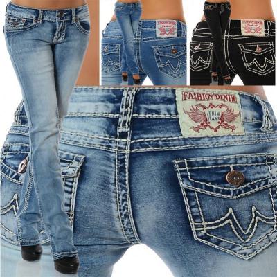 China Factory QUICK DRY pants high waist buttocks embroidered slim fit washed women straight fashion jeans pants for sale