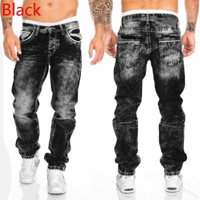 China Hip Hop QUICK DRY Trendy Casual Denim Pants Men's Straight Stretch Pants Fashion Factory Mid Waist Jeans For Male for sale