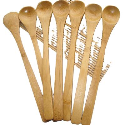 China 19cm Lengthened Stirring Sustainable Spoon All Kinds Of Degradable Material Wooden Spoon Seasoning Powder Bamboo Spoon for sale