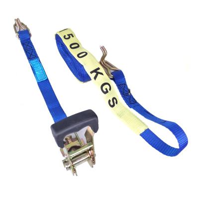 China Cargo Safety AS/NZS 4380 Standard 25mm 1500kgs Strap Ratchet Lashing Australia Australia With Goose Hook for sale