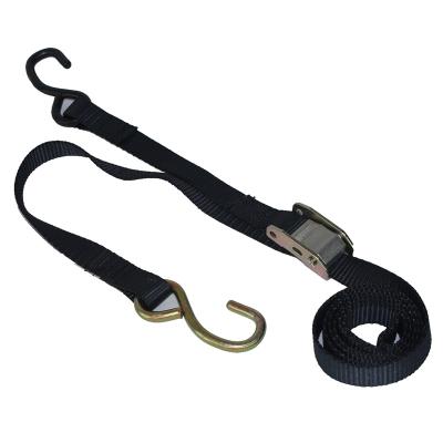 China Cargo Safety 1inch 25mm Buckle S Hook Cam Belt Strap Soft Tension Tie Down 250 Kg Motorcycle Cambuckle Link for sale