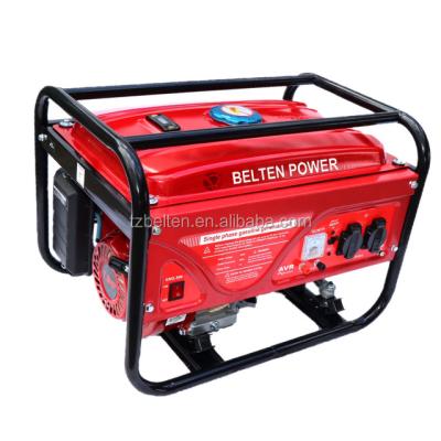 China General European Power 2kw 12vdc 110/120/220/240/380V Plug With 6.5HP Engine Silent Muffler Start Manual Gasoline Generator for sale