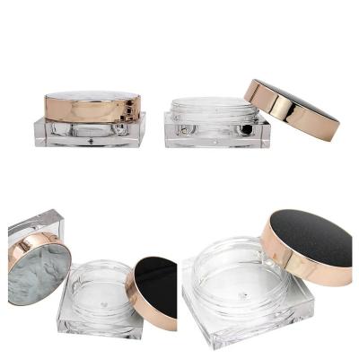 China 2022 Cosmetic Hot Sale Empty Plastic Square Loose Powder Case for sale