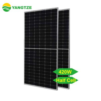 China Mono Solar Panel Half Cell Solar System Yangtze Solar Panel 40v 420w for sale