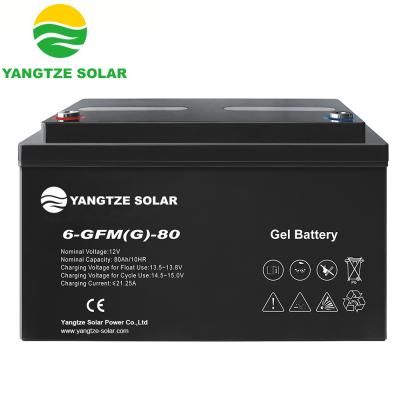 China Yangtze Deep Cycle 12v 80ah Solar Gel Machine- Battery for sale