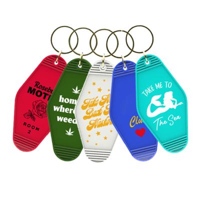 China Custom Fashion Wholesale Plastic Empty Charm Acrylic Key Tag Hotel Motel Hotel Motel Key Chain Cute Acrylic Accessories Glitter for sale