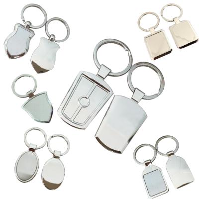 China Personalized Wholesale Custom Manufacturer Metal Sublimation Blank Key Chain Metal Around Logo Blank Keychain For Sale for sale