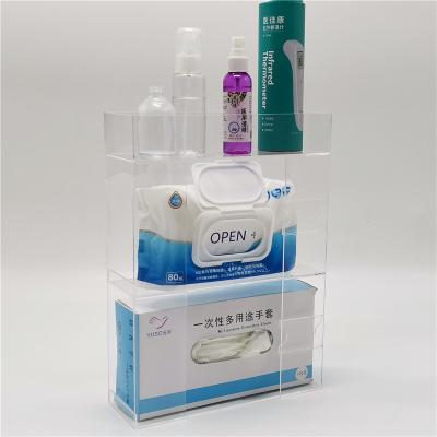 China Acrylic mask glove storage double-layer mask box is suitable for installation or standing on the table for sale