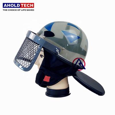 China Police Aholdtech Nepal Sun Visor ABS+PC Full Face Anti Riot Helmet Used For Police Army Security Protective Helmet for sale