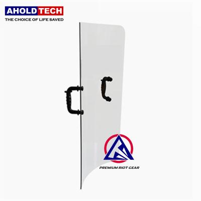 China Police Aholdtech PRT04 Reverse Direction PC Transparent Rectangle Used Anti Riot Shield For Police Army for sale