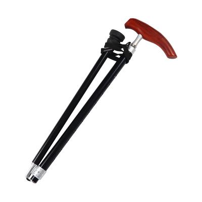 China Wooden Folding Aluminum Elderly Handles Cane Wooden Walking Stick for sale