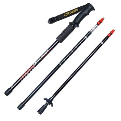 China 2020 New 3 Section Rubber Outdoor Functional Ultralight Foldable Alpenstock for sale