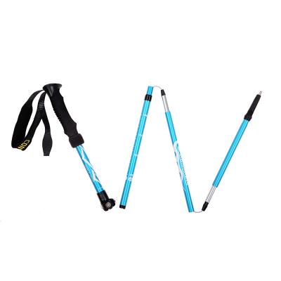 China Foldable ultralight 7075Aluminum 5 section ultra light and wear resistant fast lock carbon trekking poles for sale