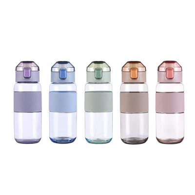 China Large Capacity 650Ml Sustainable Fitness Gym Sports Plastic Motivational Water Bottle Bpa Free Water Jug for sale