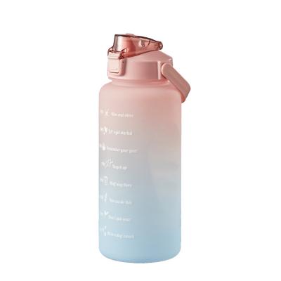 China Viable Customize OEM/ODM Large Capacity 2000Ml Fitness Gym Sports Plastic Motivational Water Bottle Bpa Free Water Jug for sale