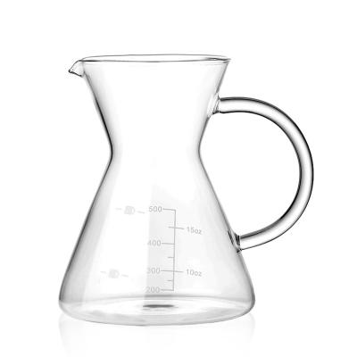 China 2022 Minimalist Fashionable Spout 500ml Coffee Jug Milk Pitcher Glass Coffee Pitcher for sale